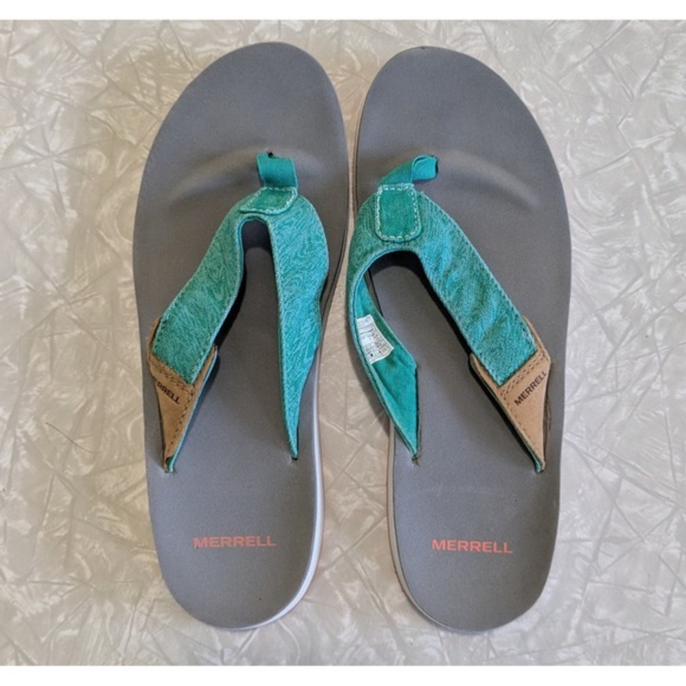 Merrell Women's Size 7 Flip Flop Thong Sandals Marine‎ Green